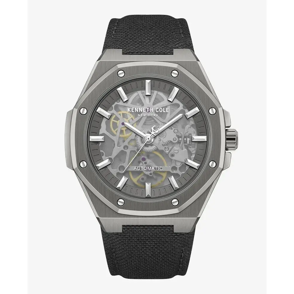 Men`s Skeleton Automatic Gunmetal Gray Watch - KCWGZ0099006 by Kenneth Cole