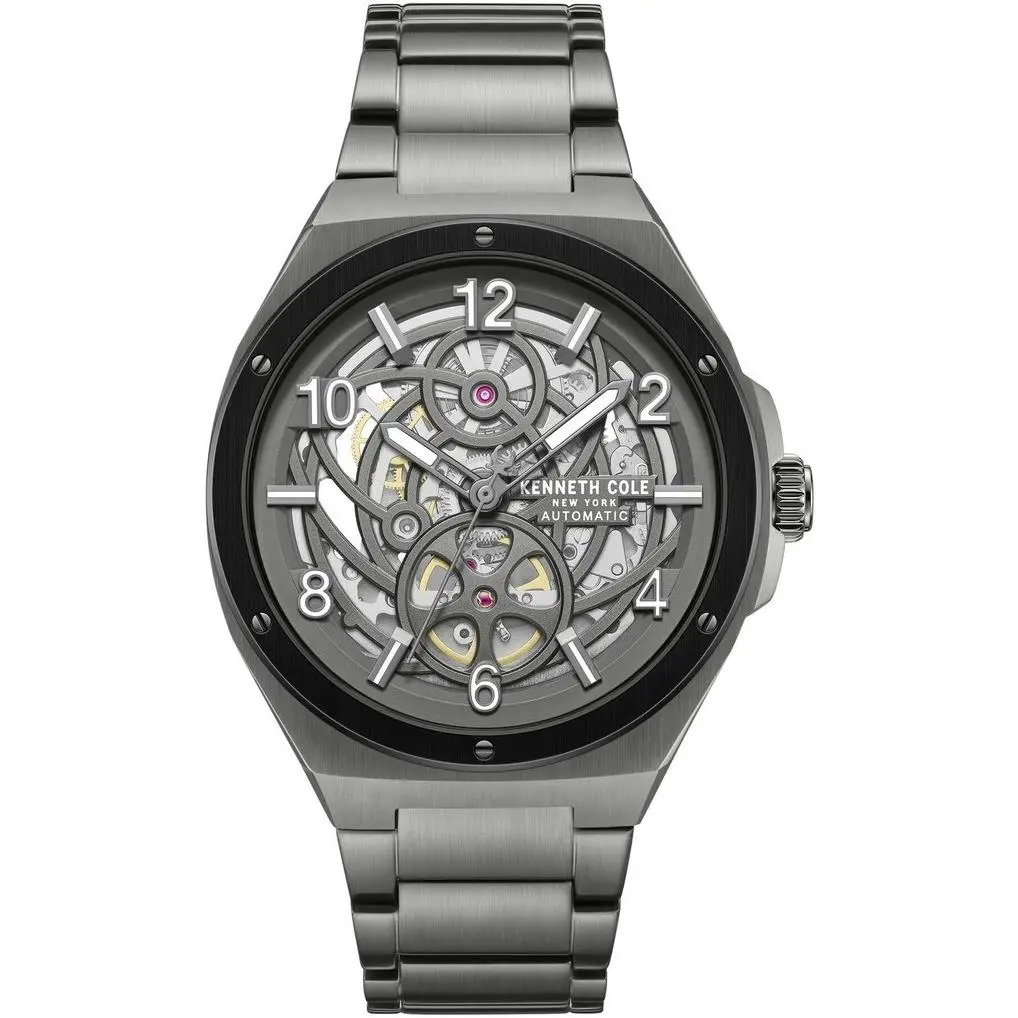 Men`s Gunmetal Skeleton Automatic Watch - KCWGY0089202 by Kenneth Cole