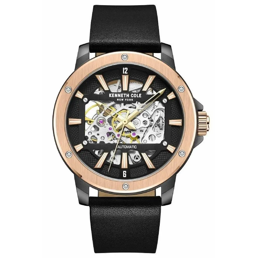 Men`s Black Skeleton Automatic Watch - KCWGE2237901 by Kenneth Cole