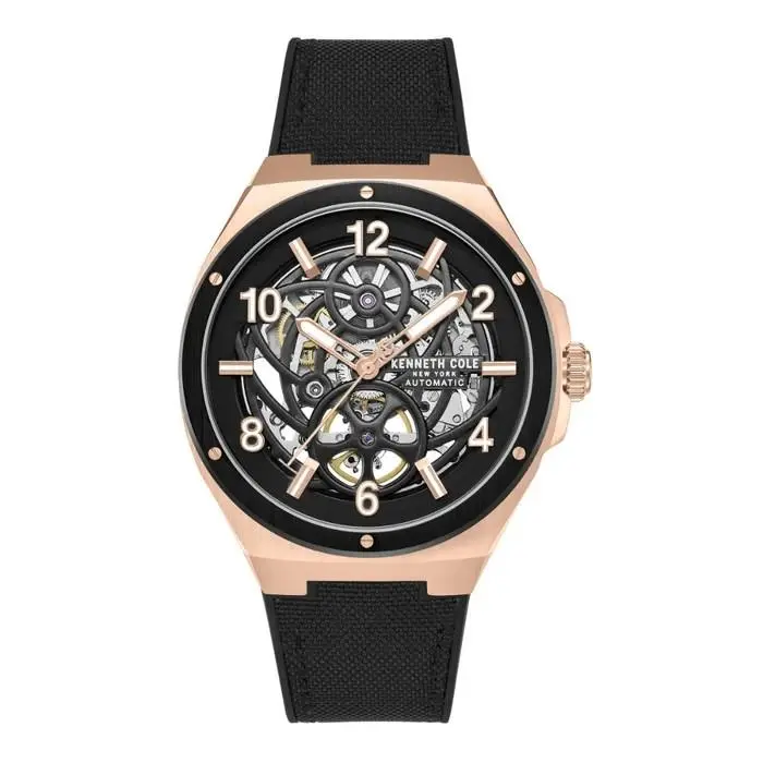 Men`s Black Skeleton Automatic Watch - KCWGZ0089201 by Kenneth Cole