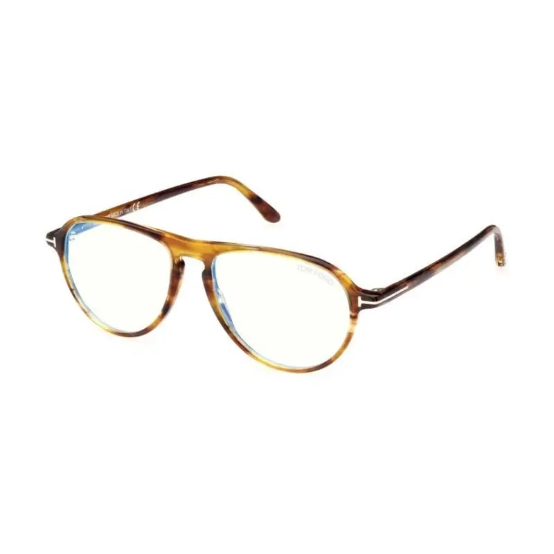 FT5869-B 050 Men Eyeglasses Brown Clear/blue-light Block Lenses by Tom Ford