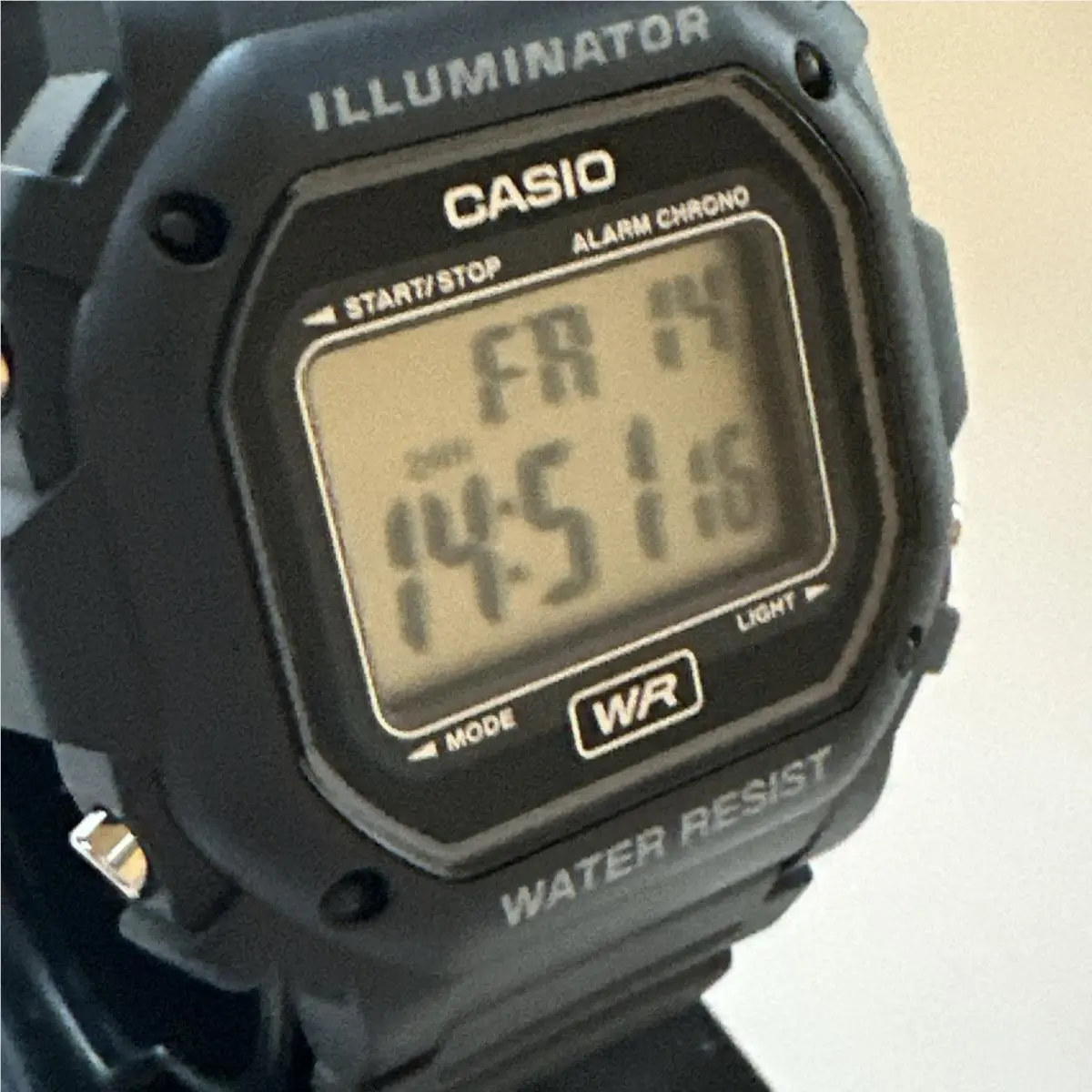 W219H-1AV Chronograph Watch Black Resin Strap Alarm Illuminator by Casio