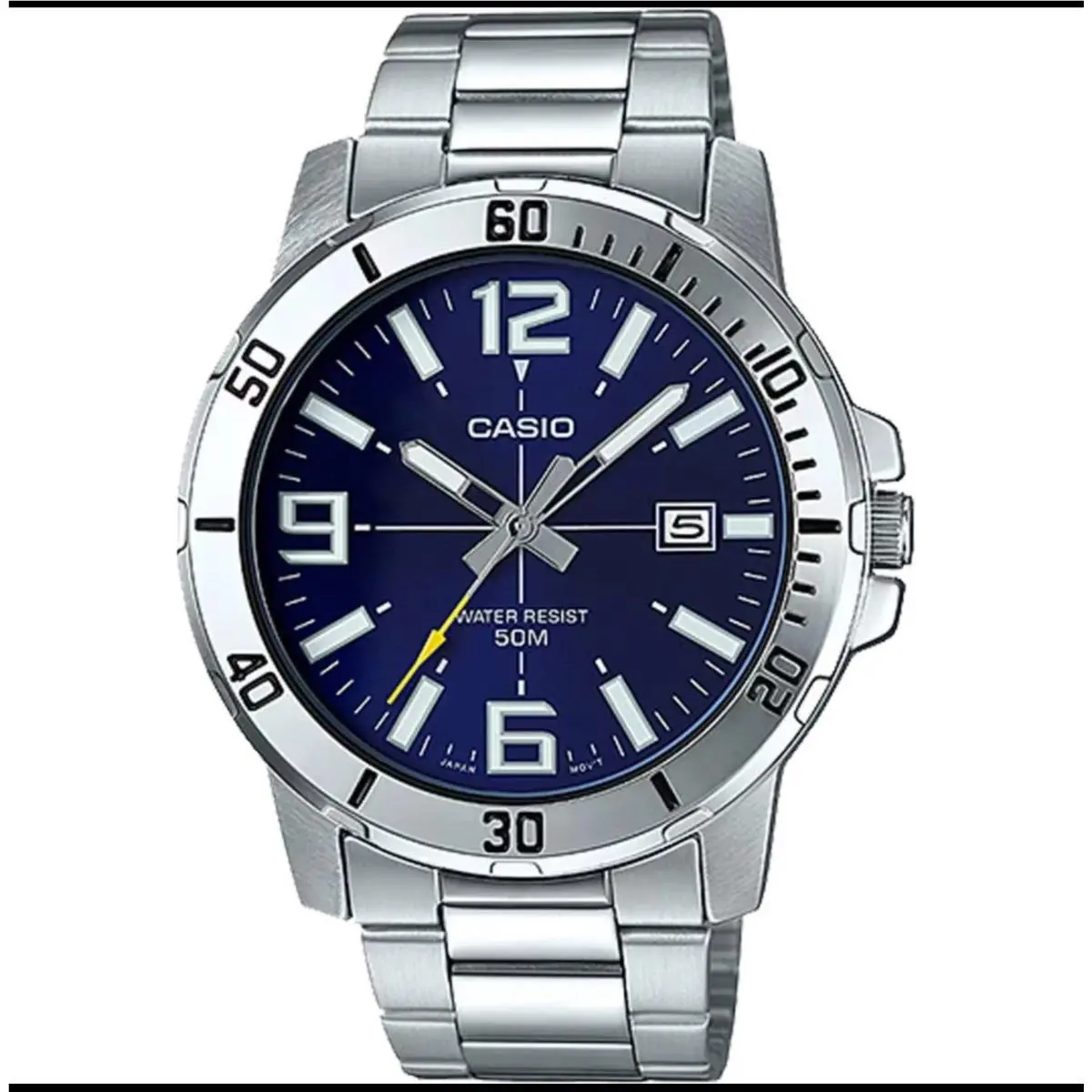 Men’s Blue Dial Analog Watch Steel Bracelet - MTP-VD01D-2BVUDF by Casio