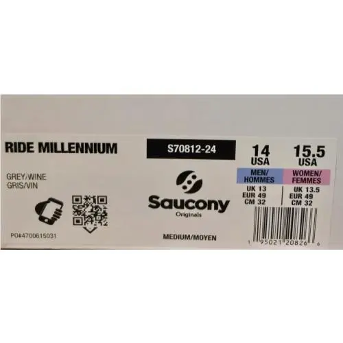 Saucony shoes - Saucony Originals Ride Millennium - Originals Ride Millennium - Grey/Wine (UPC: 195021208266) 7