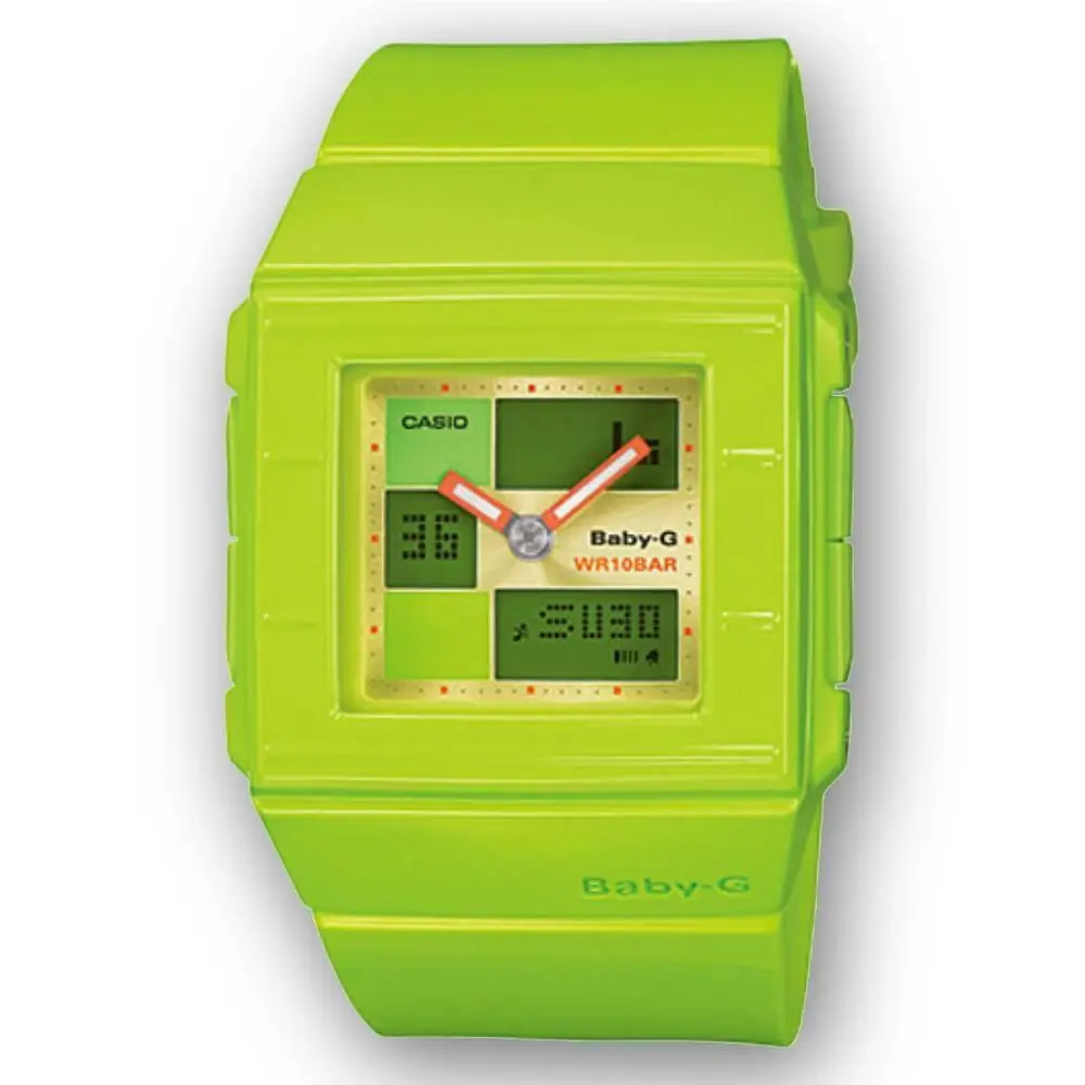 Baby-g BGA200-3E Women`s White Square Analog-digital Watch by Casio