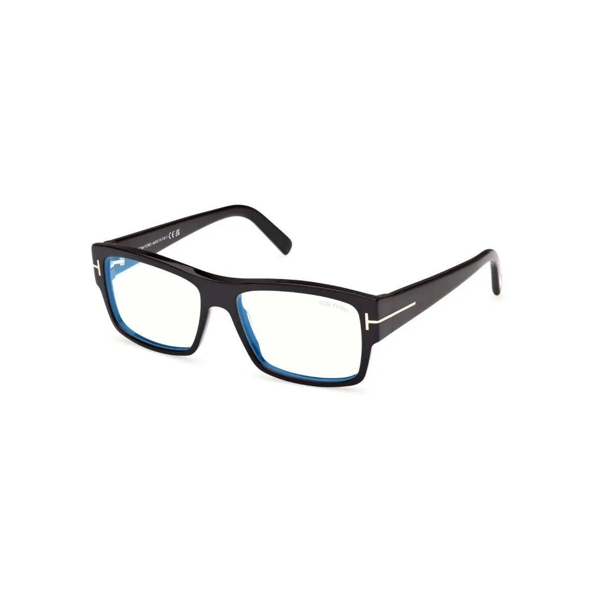 TF5941-B 001 Black Rectangular Eyeglasses w Blue Block Lens 55-16-140 by Tom Ford
