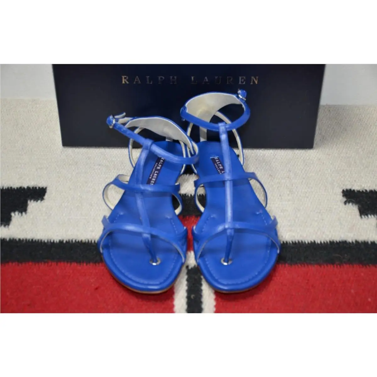 Ralph Lauren Collection Purple Label Made in Italy Flat Leather Sport Sandals