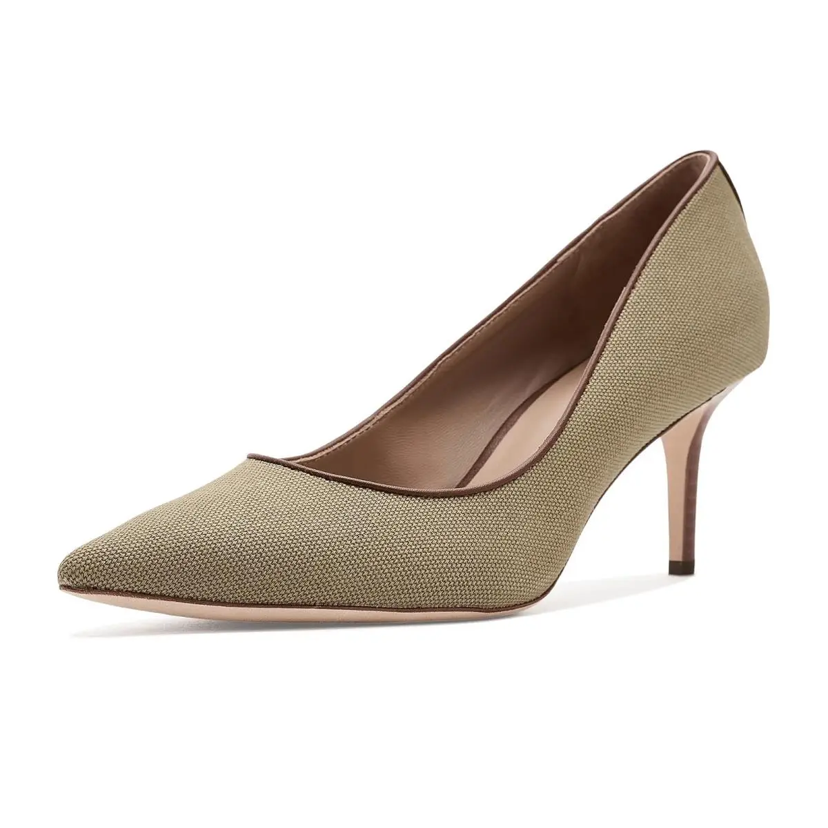 Women`s Heels Lauren Ralph Lauren Lanette Washed Canvas Pumps - Light Agave/Lauren Tan