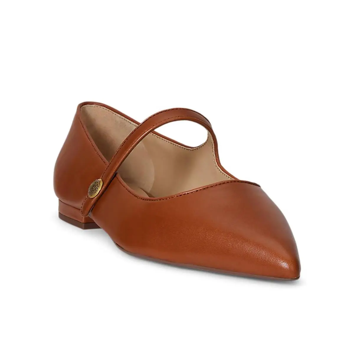 Women`s Lauren Ralph Lauren Londyn Mary Jane Flats Lauren Tan Leather