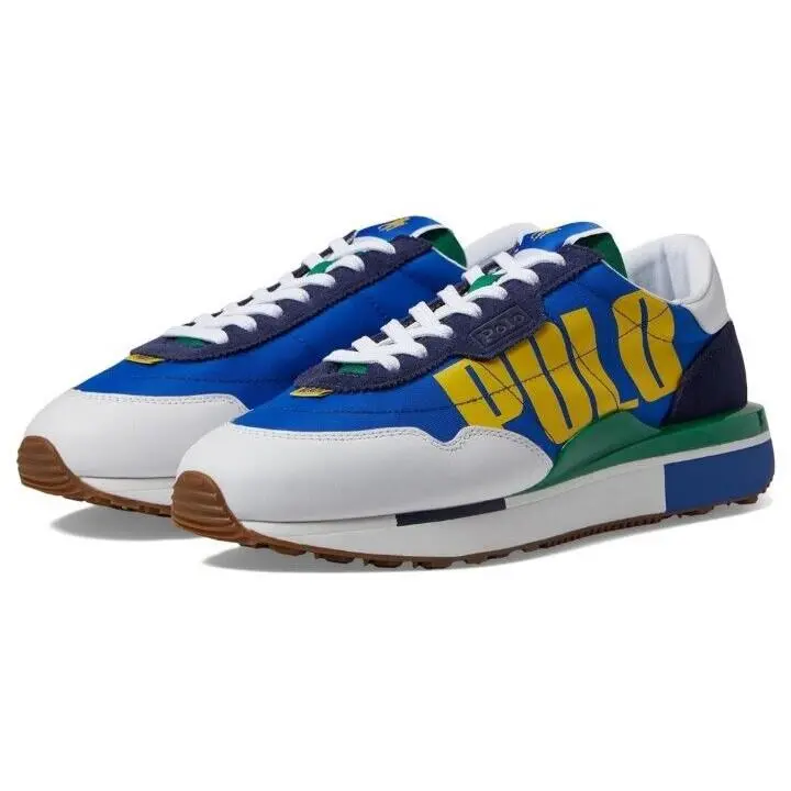 Polo Ralph Lauren Man`s Sneakers Blue Train 89 Beach Sneaker Multi Size`s