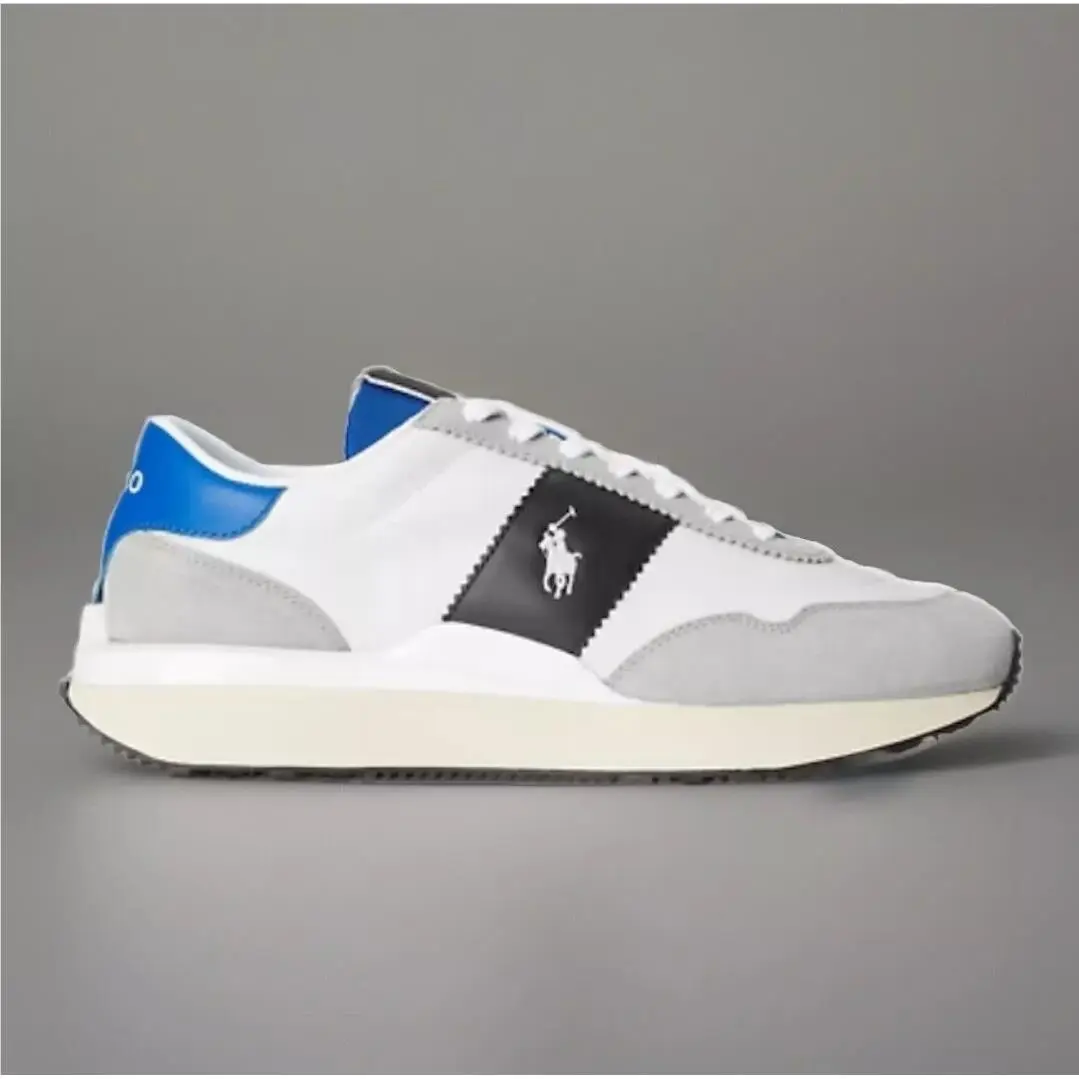 Polo Ralph Lauren Train 89 Suede Sneakers Black White Gray Blue Men`s Multi Size