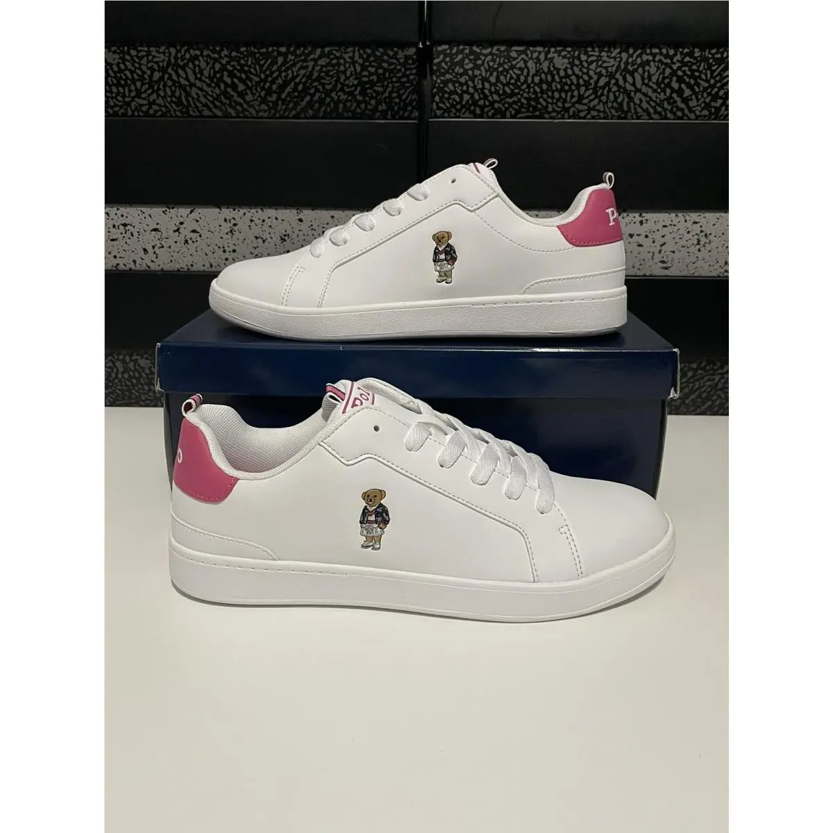 Ralph Lauren shoes - Polo Ralph Lauren Heritage Court Bear - RF103516 - White/Pink 6