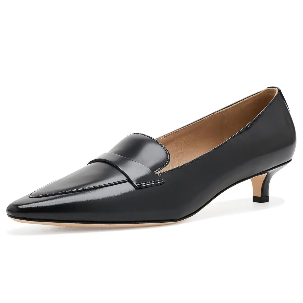 Women`s Heels Lauren Ralph Lauren Francesca Glazed Leather Loafer Pumps