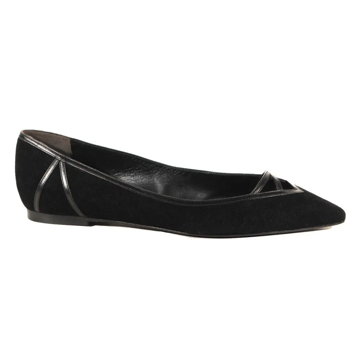 Ralph Lauren Purple Label Collection Black Rianne Kidsuede Leather Flats Shoes 8 - Black