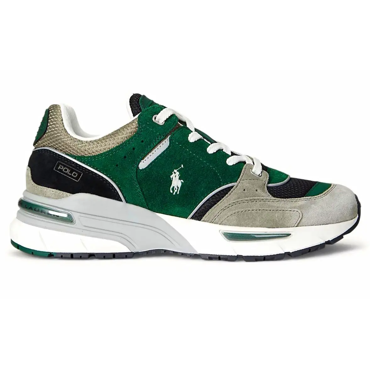 Ralph Lauren shoes - Trackster 250 Suede & Mesh Sneaker Polo Ralph Lauren - Green, Gray, Black, White 6
