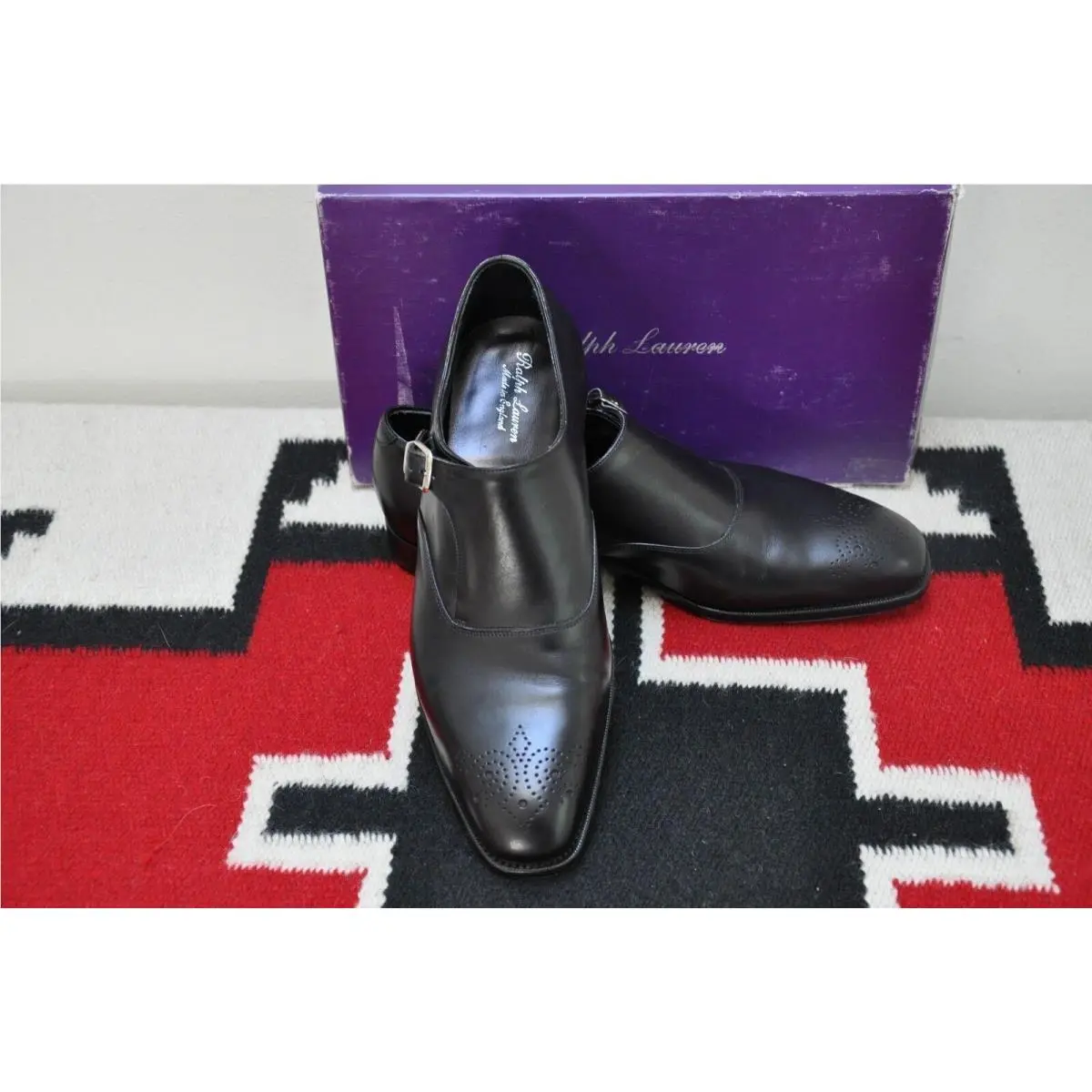 Ralph Lauren Purple Label Edward Green Grant Monk Strap Loafer Shoes