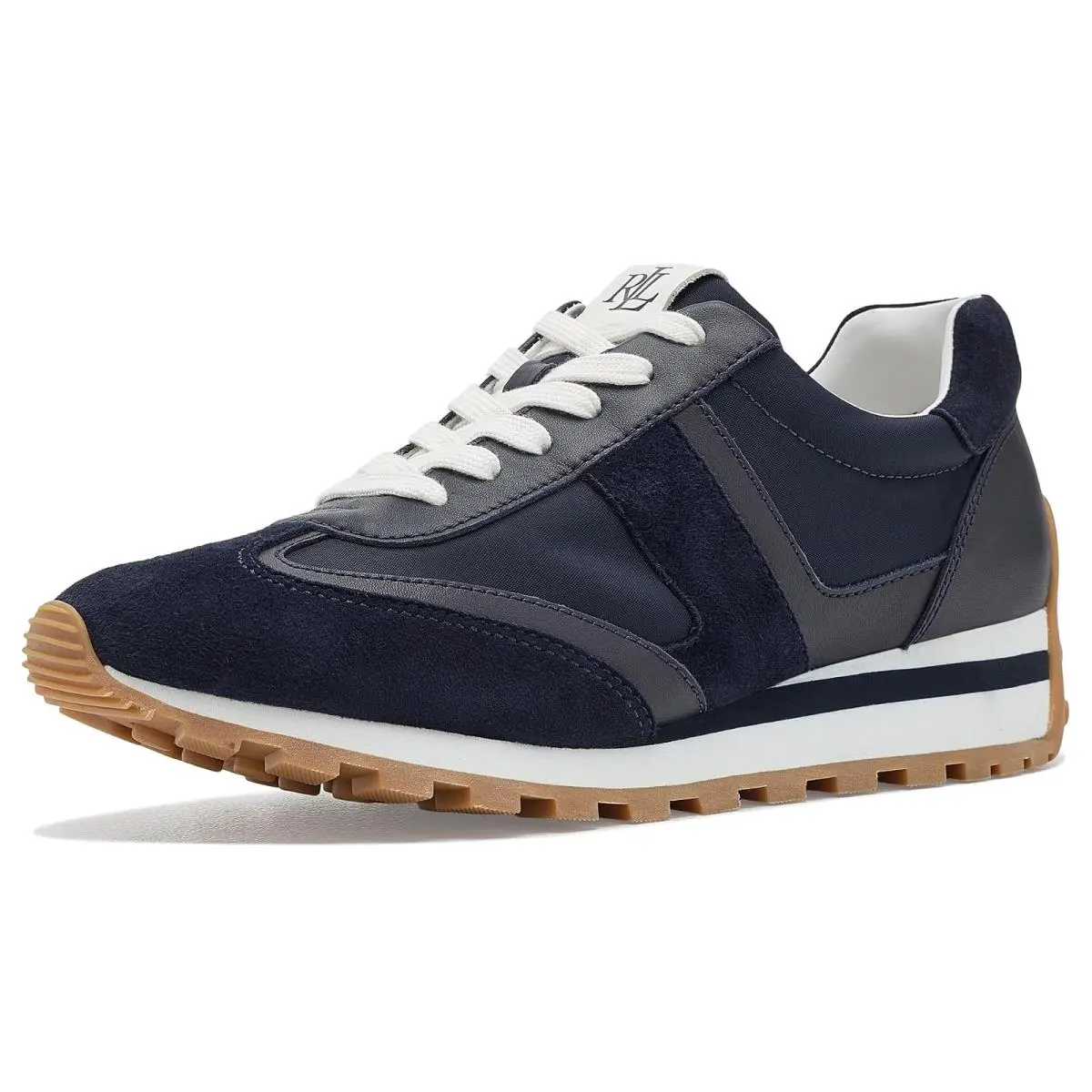 Women`s Shoes Lauren  Dani Color-blocked Leather Sneakers by Ralph Lauren