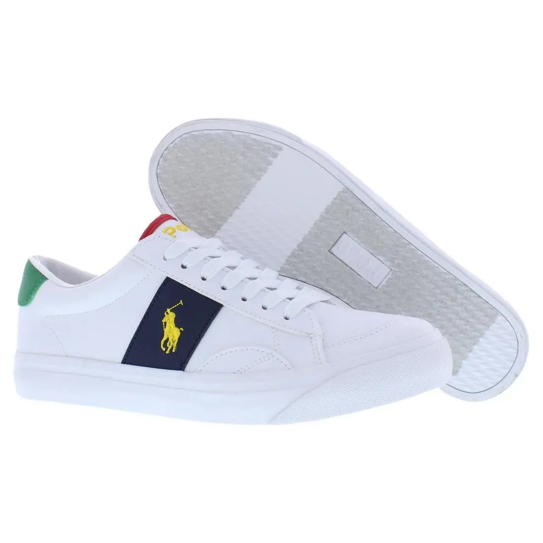 Ralph Lauren shoes - RL00564110J - RL00564110J - White/Green/Yellow, Main: White 3