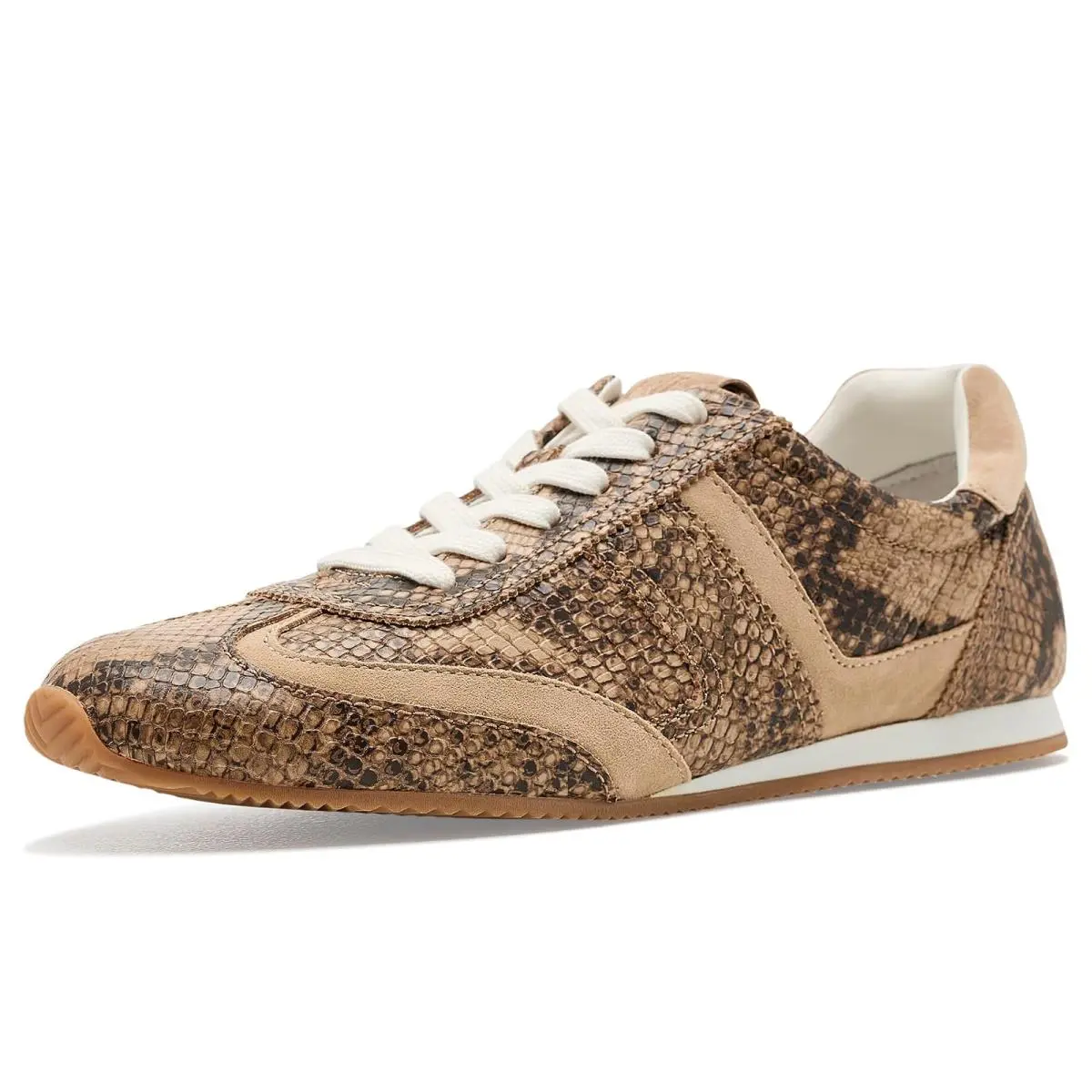 Women`s Shoes Lauren Ralph Lauren Dani Python-embossed Low-profile Sneakers - Tan Multi/Tan