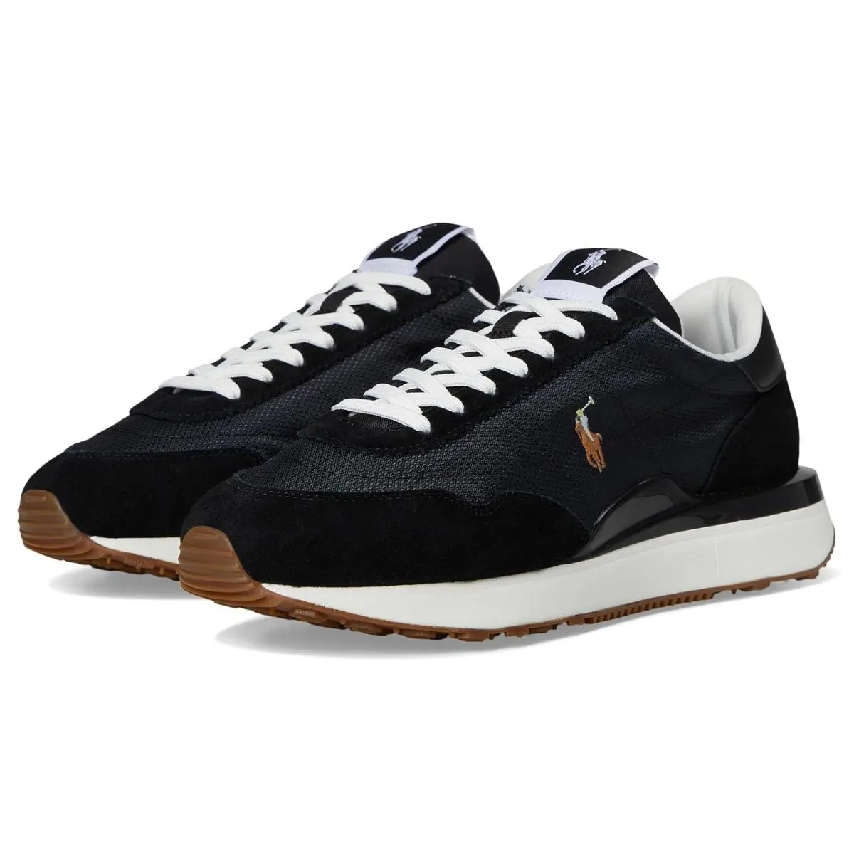 Men`s Shoes Polo  Train 89 Suede-paneled Sneakers Black/Multi Pp by Ralph Lauren