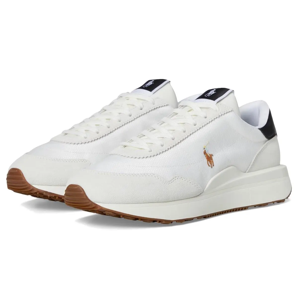 Men`s Shoes Polo  Train 89 Suede-paneled Sneakers Deckwash White/Multi Pp by Ralph Lauren