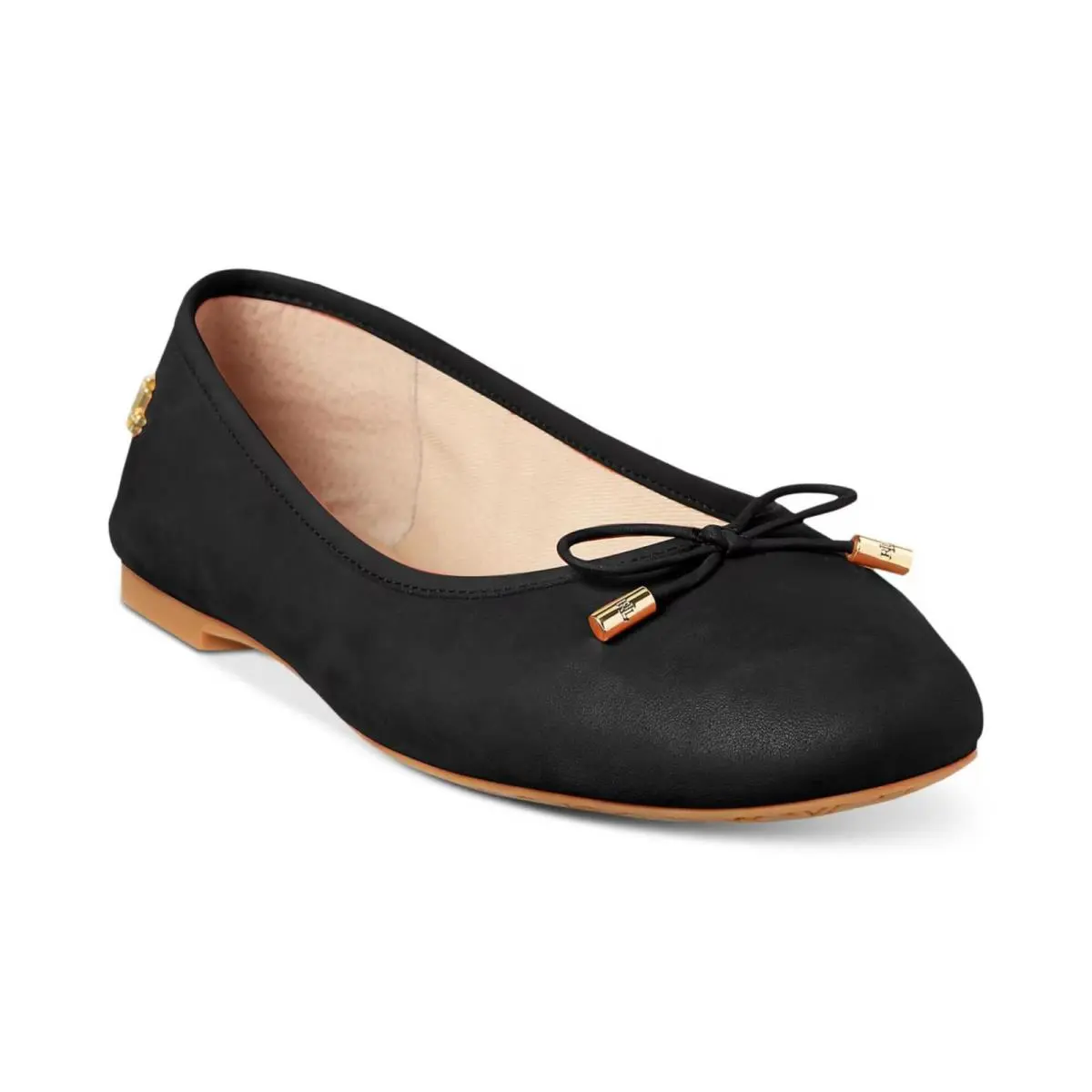 Women`s Lauren Ralph Lauren Jayna Nappa Leather Flats Black - Black