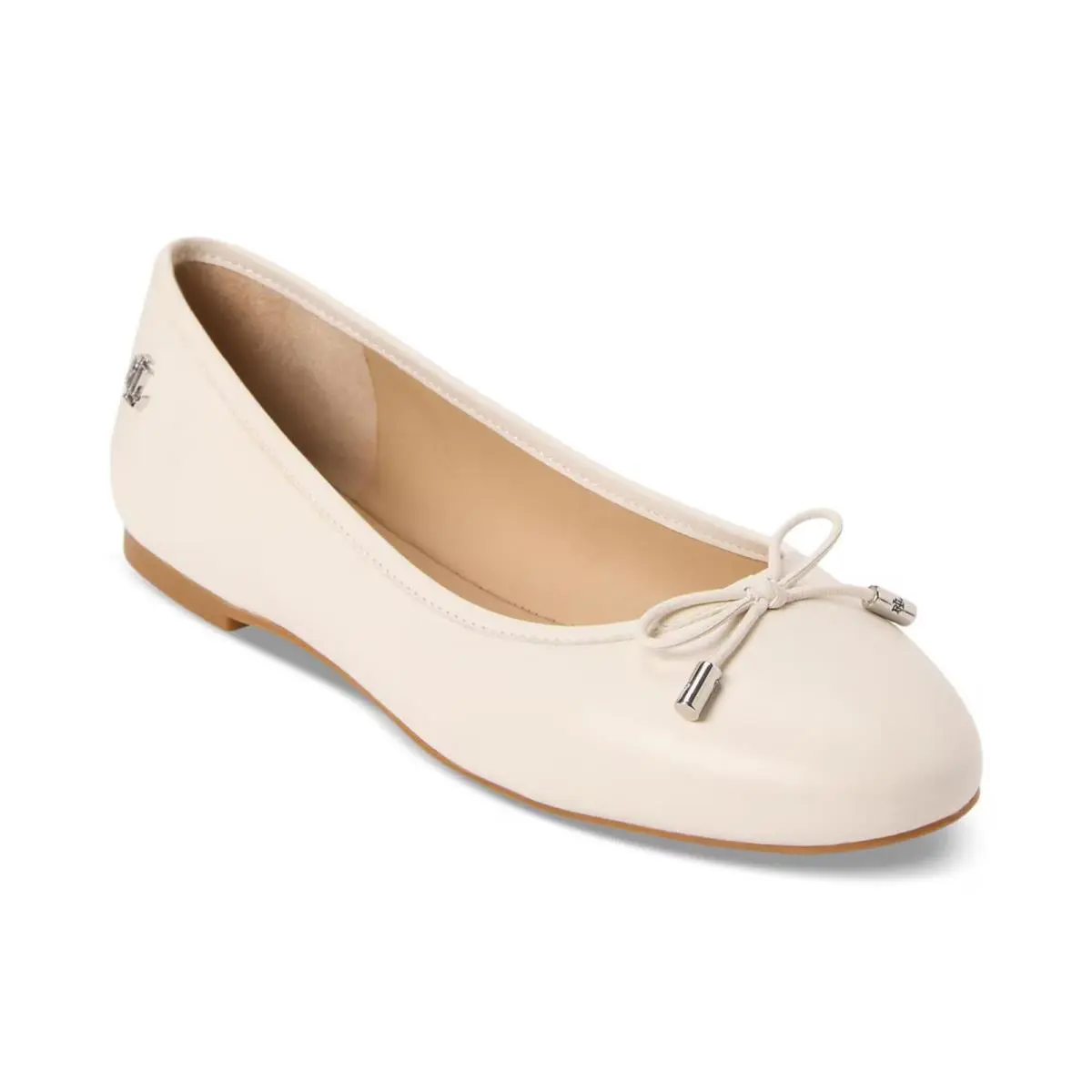 Women`s Lauren Ralph Lauren Jayna Nappa Leather Flats Soft White