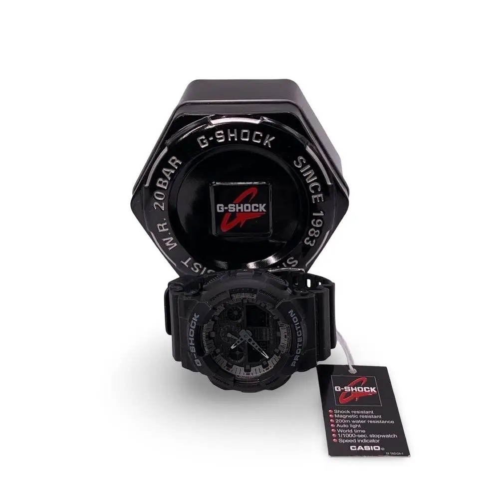G-shock GA-100CF Men’s Wristwatch Camouflage Series – All Black Analog by Casio