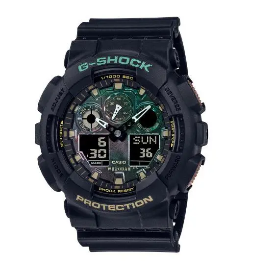 G-shock GA-100 Series Analog Digital Black Dial Men`s Watch GA100RC-1A by Casio