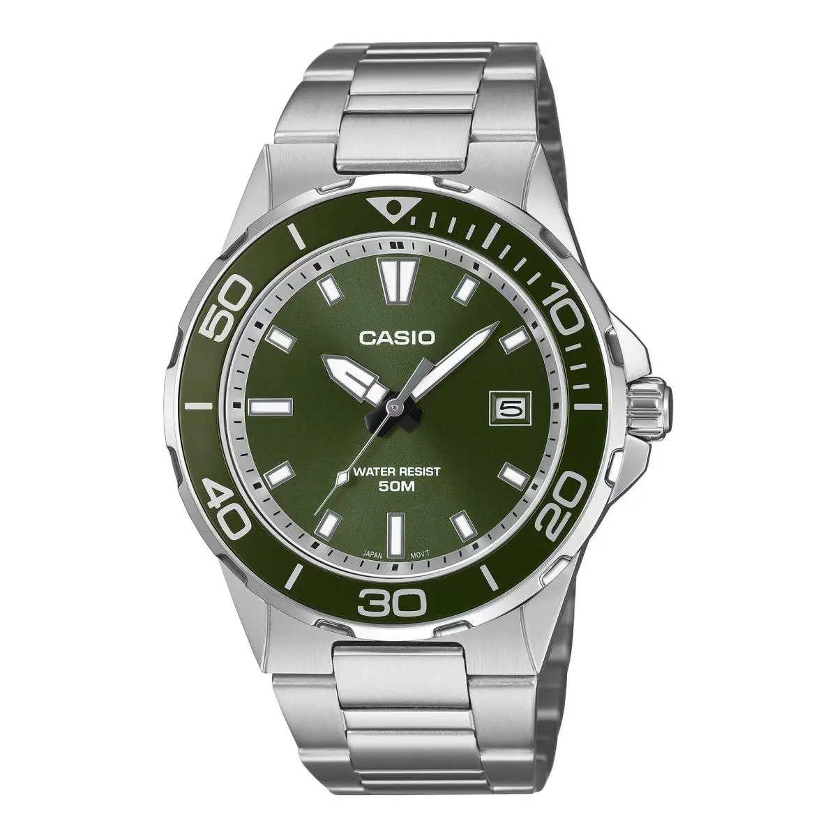 MTD-145D-3AV MTD-145D-3A Green Dial Quartz Divers Watch by Casio