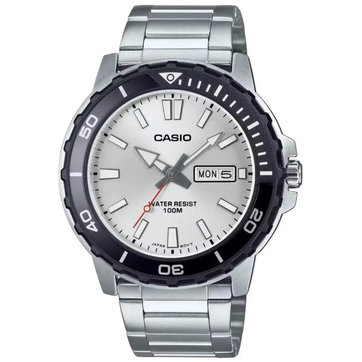 Men`s  Silver Dial Stainless Steel Band Watch MTD125D MTD-125D-7A by Casio