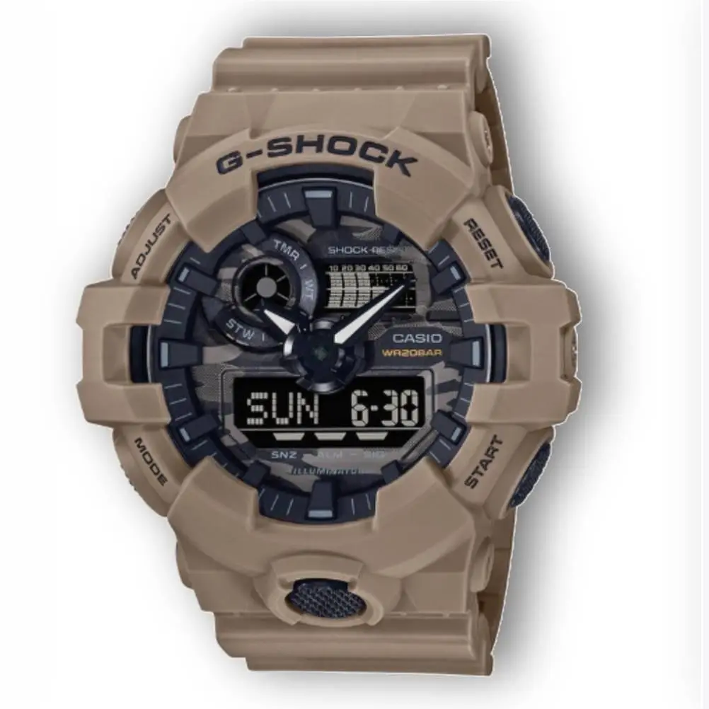 G-shock GA700CA-5A Men`s Tan Khaki Resin Utility Camo Dial Digital Analog by Casio