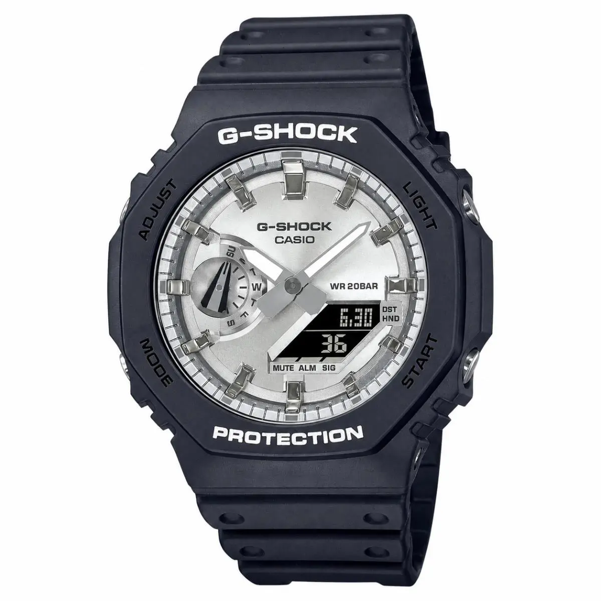 Casio G-shock Men`s Analog-digital Silver Dial Watch - GA-2100SB-1AER