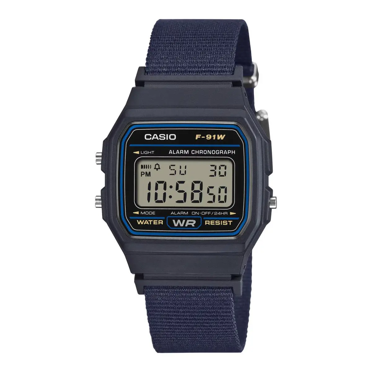 F91WF-2A F-91WF-2A Blue / Fabric Band Digital Watch by Casio