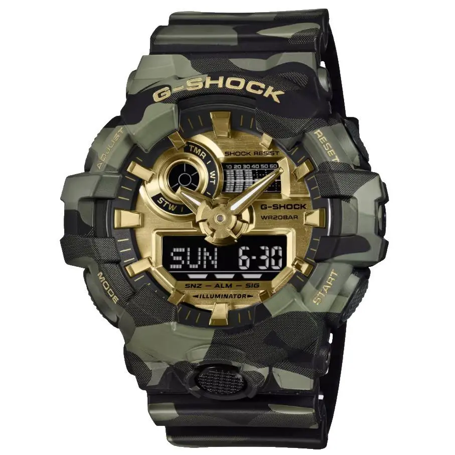 G-shock Analog/digital Camo Green Resin Watch GA700CMG-3A / GA-700CMG-3A by Casio