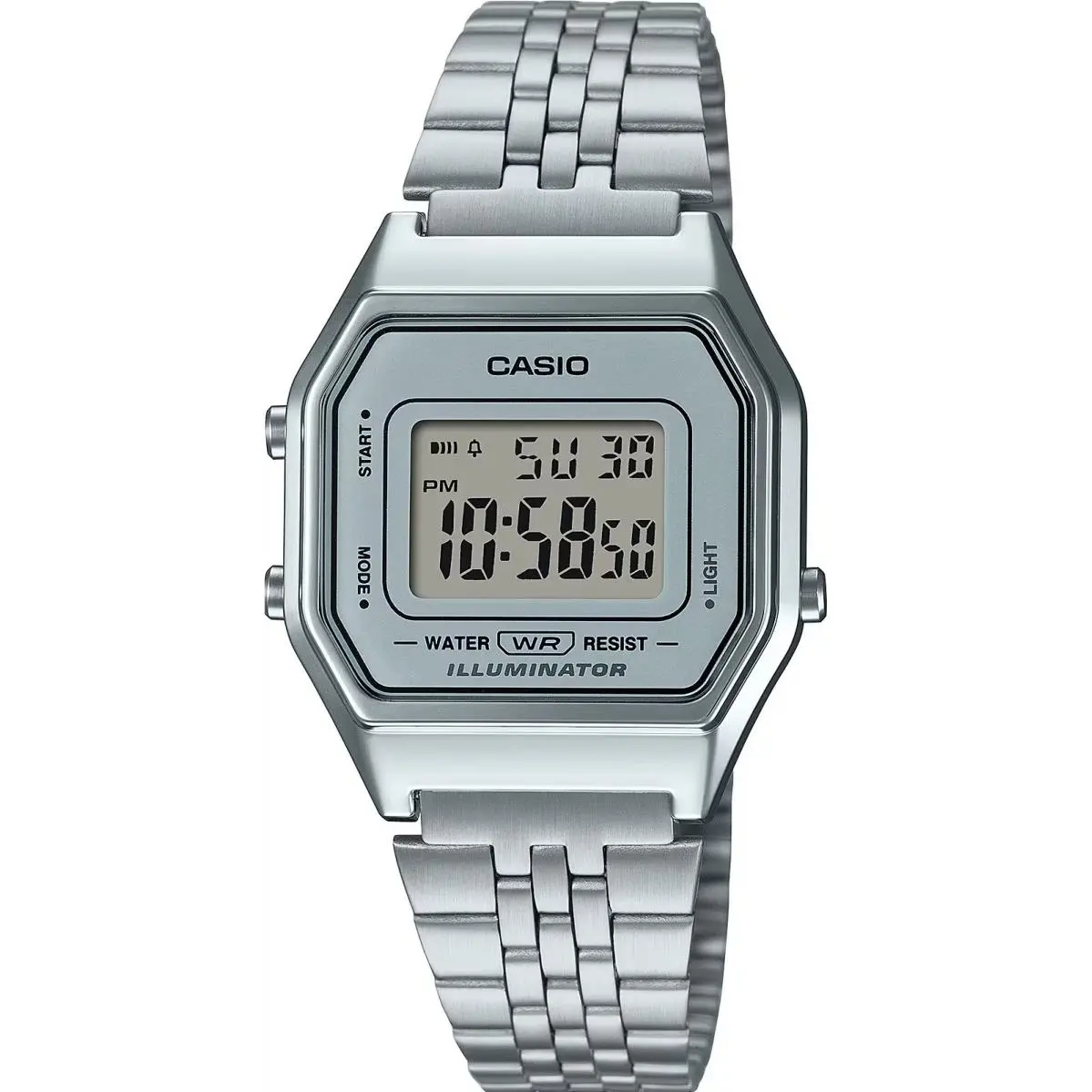 Vintage Chrome-plated Stainless Steel Ladies Watch LA680WA-7 by Casio