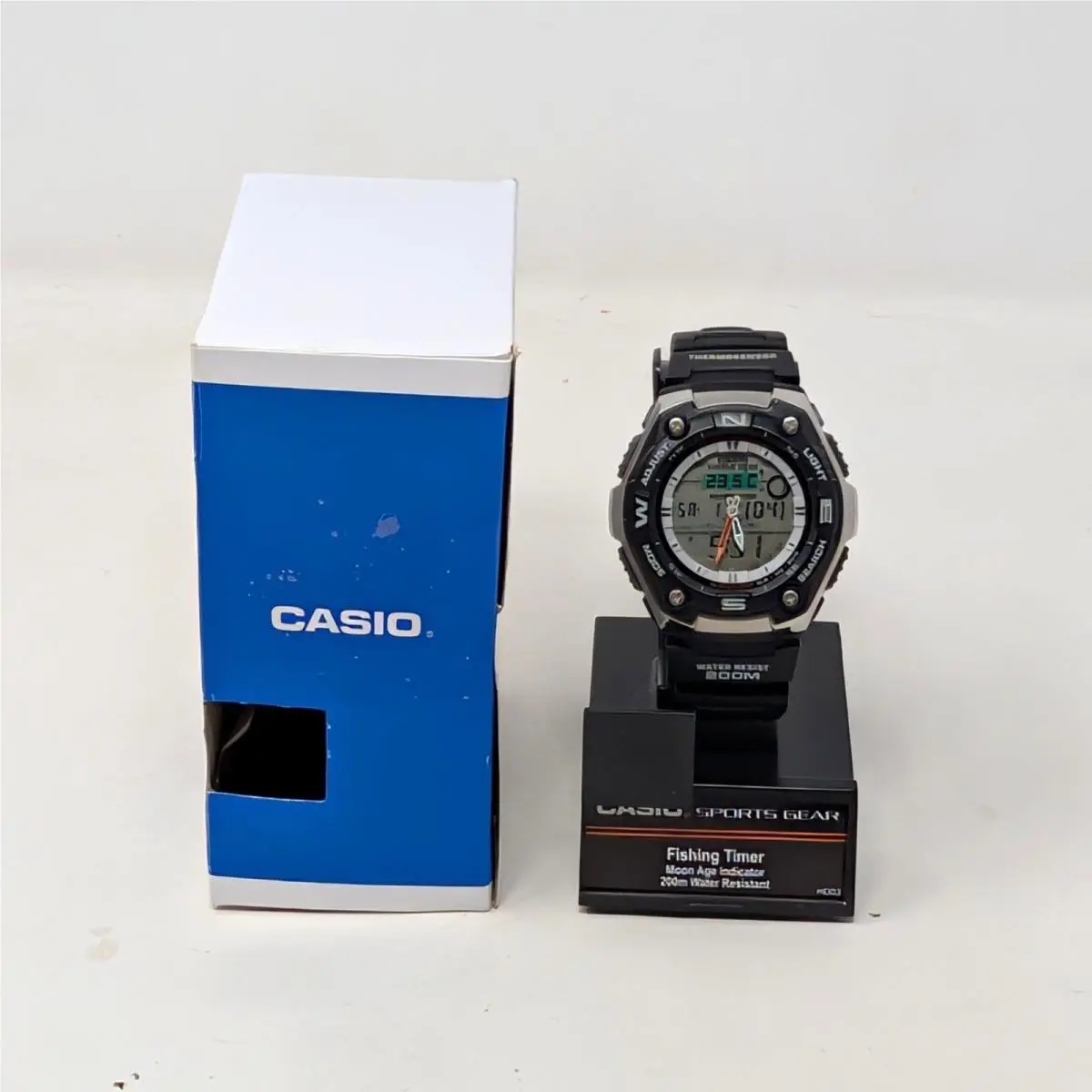 Sports Gear Fishing Timer Moon Phase Watch AQW-101-1AVCF Black Silver by Casio
