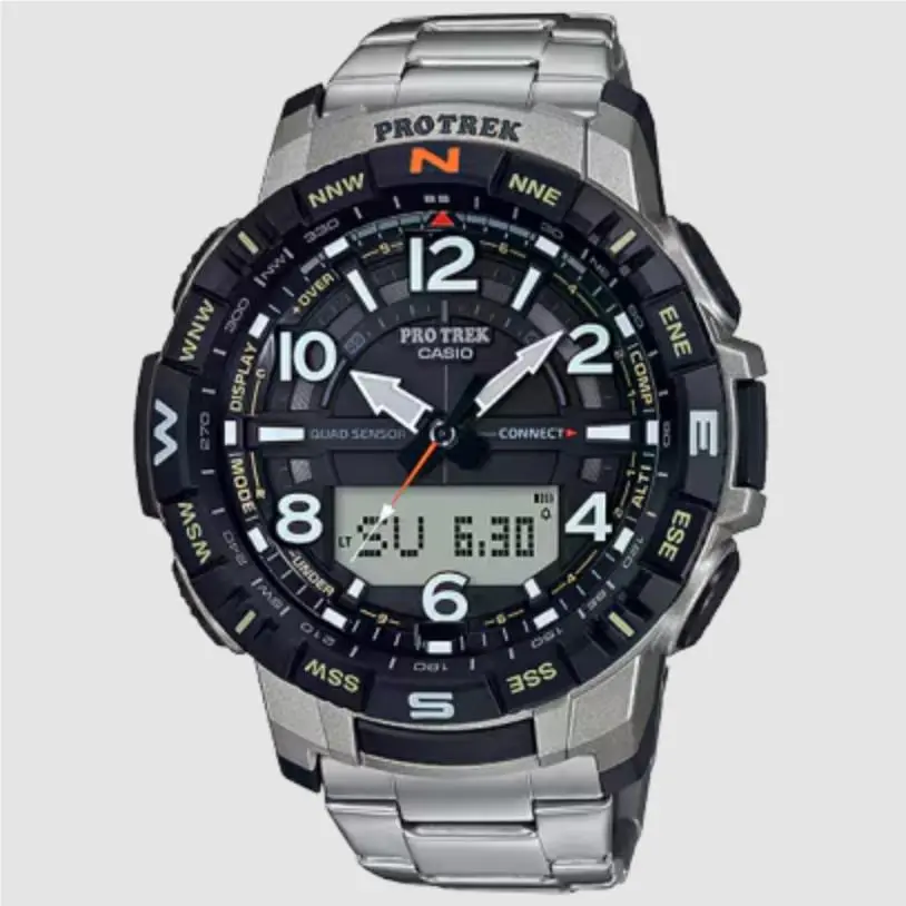 Pro Trek Climer Line Titanium Band Men`s Watch PRTB50T-7 by Casio