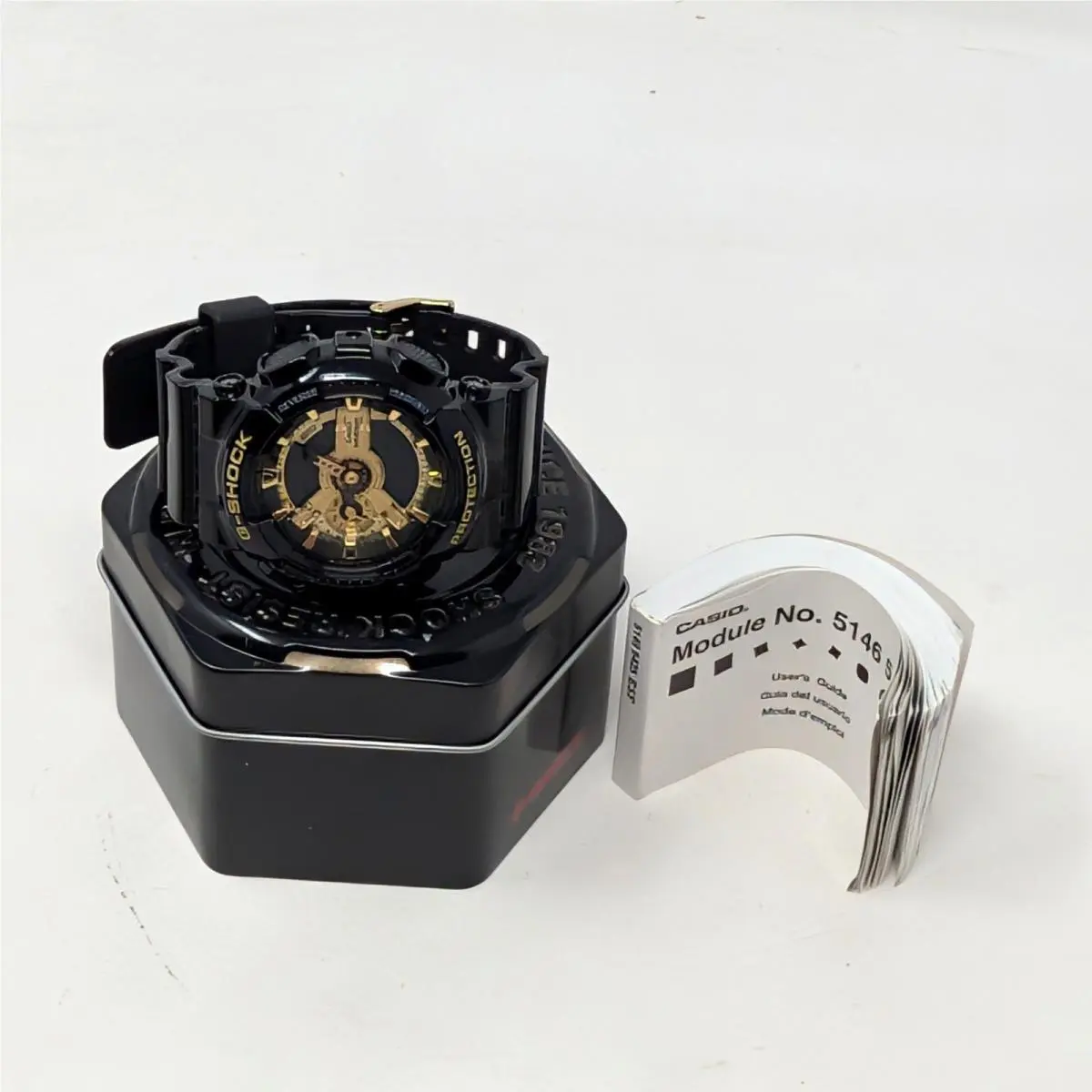 G-shock GA-110GB Black Gold Analog Digital 5146 Tin Papers Battery by Casio