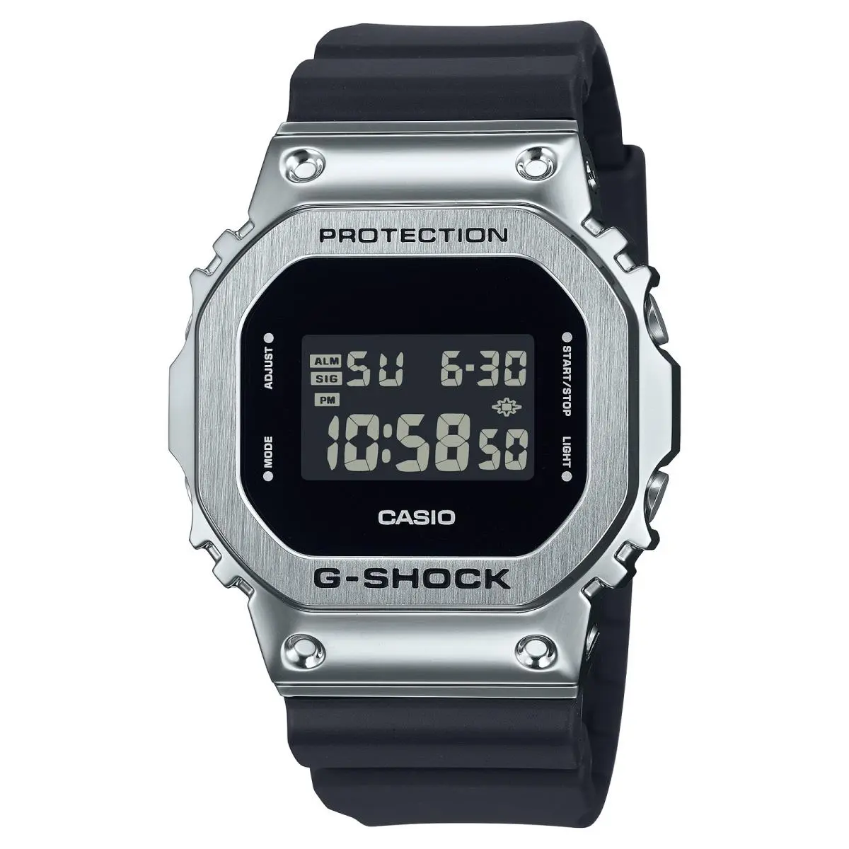 G-shock Men`s Digital Watch Steel Bezel Black Resin Strap GM-5600U-1DR by Casio
