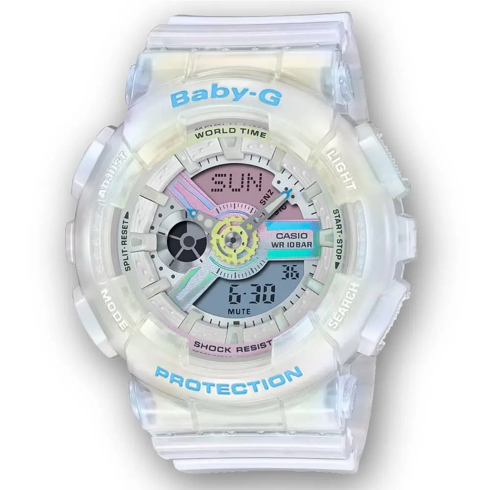 G-shock Baby-g Analog-digital Resin Clear Women`s Watch BA110PL-7A2 by Casio