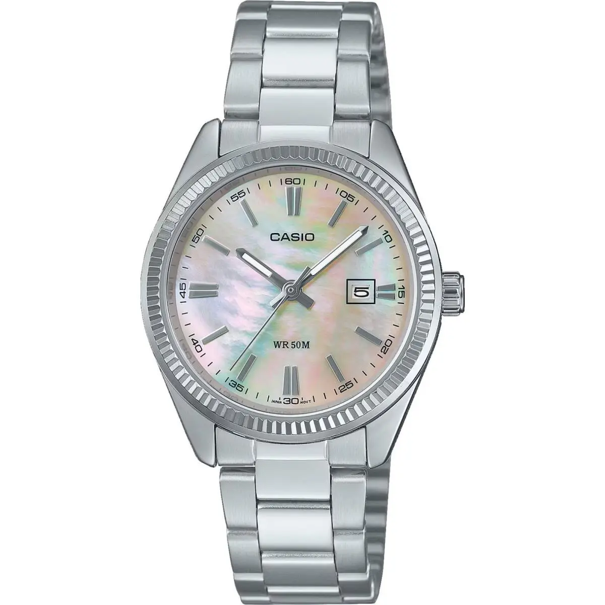LTP1302DS-4AV Women`s Vintage Stainless Steel Date Pink Mop Dial Watch by Casio