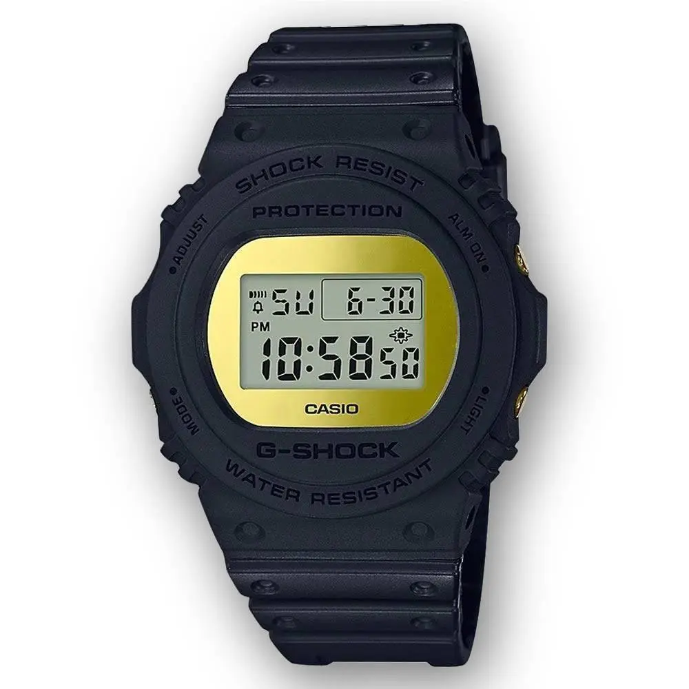G-shock DW5700BBMB-1D Black Resin Quartz Gold Mirror Dial Watch by Casio