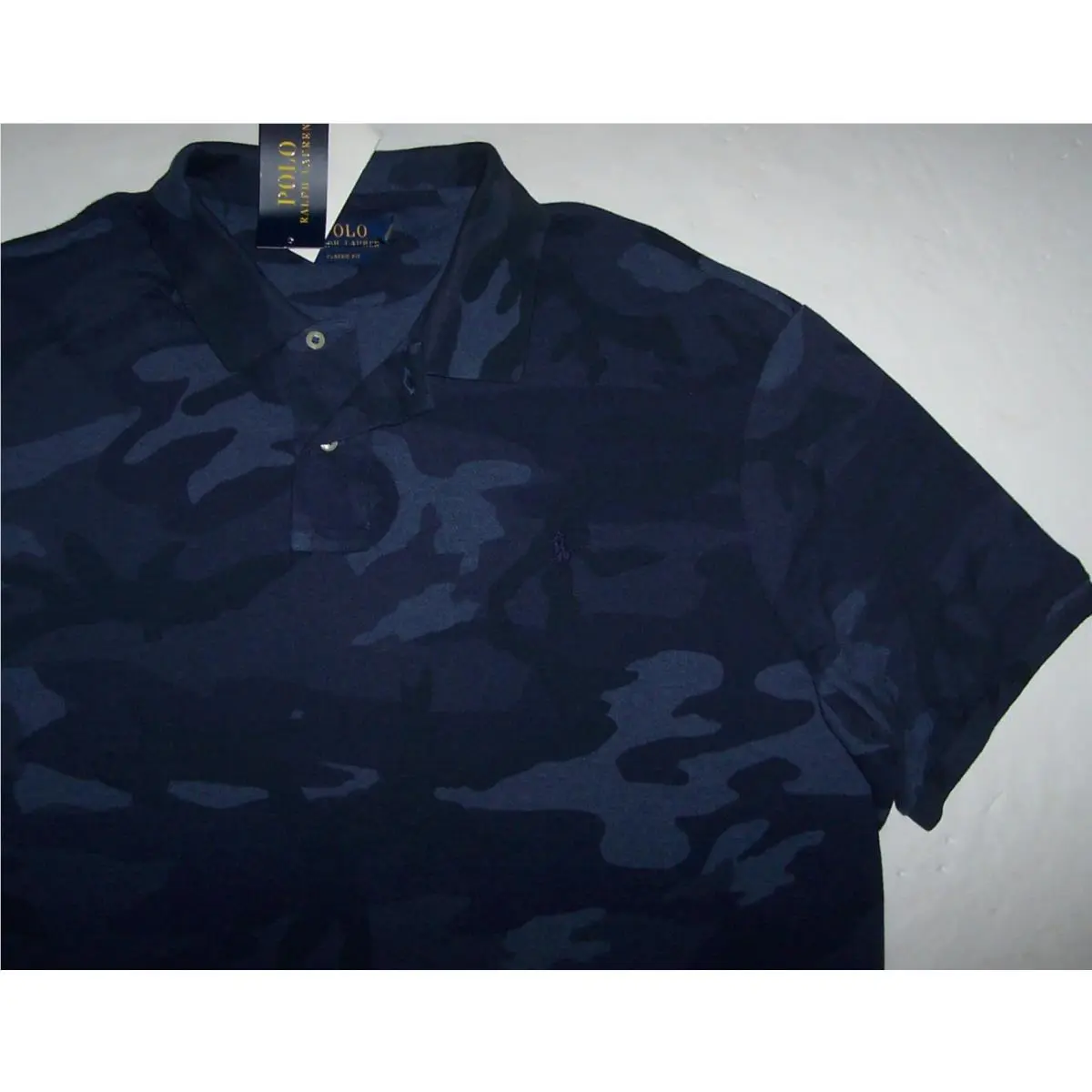 Polo Ralph Lauren Shades OF Blue Camo Mesh Shirt Men`s Classic Xxl Navy Pony