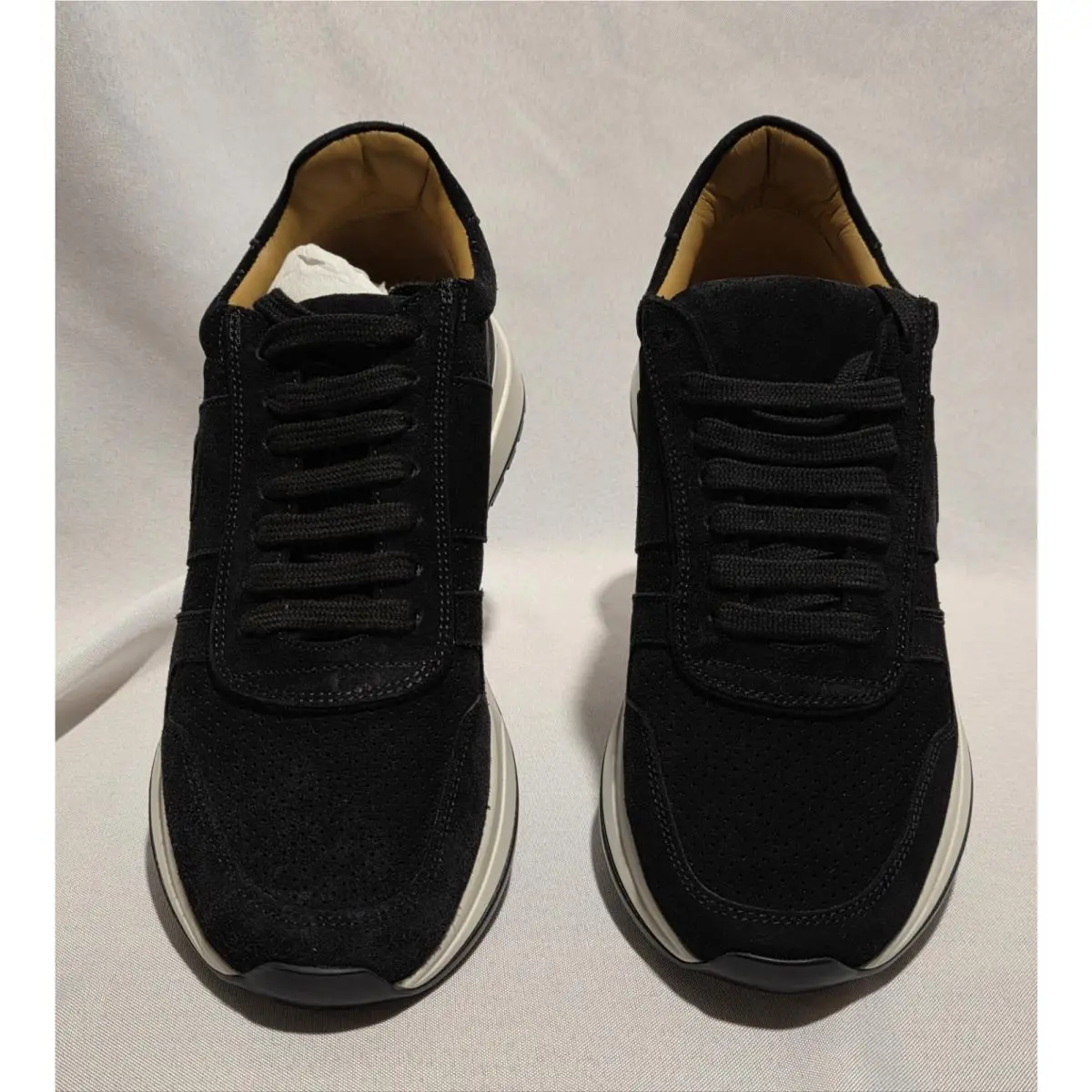 Purple Label 801876457009 Men`s Suede Black Ethan Sneakers. Size 8D by Ralph Lauren