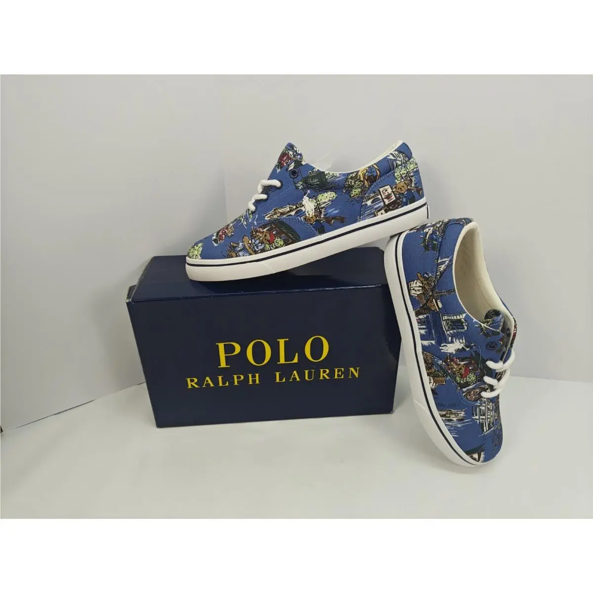 Polo Ralph Lauren Keaton Seasonal Bear Print Sneakers Junior 6 Womens 8