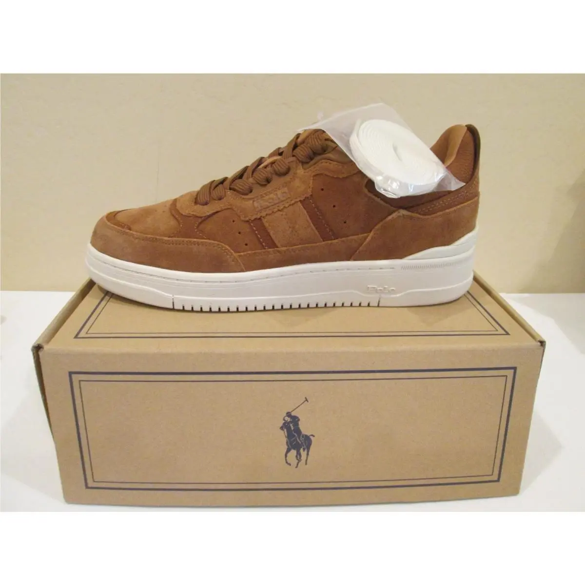 Polo Ralph Lauren Masters Court Brown /white Mens Shoe US Size 8.5