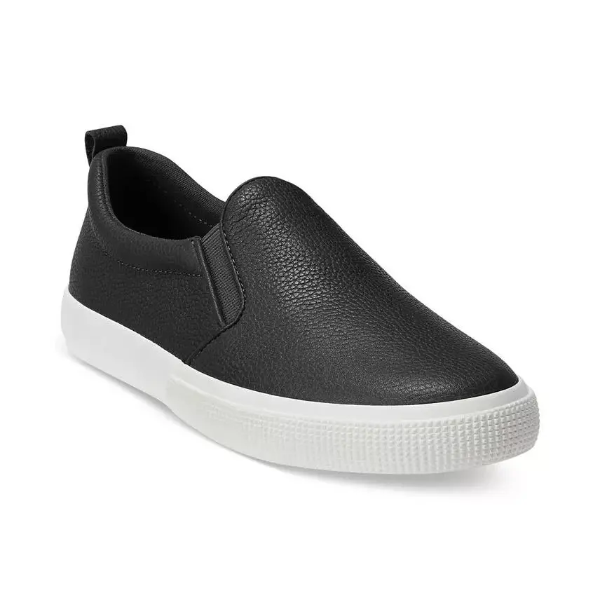 Lauren Ralph Lauren D3292 Black Haddley Tumbled Leather Slip-on Shoe Size 8 B