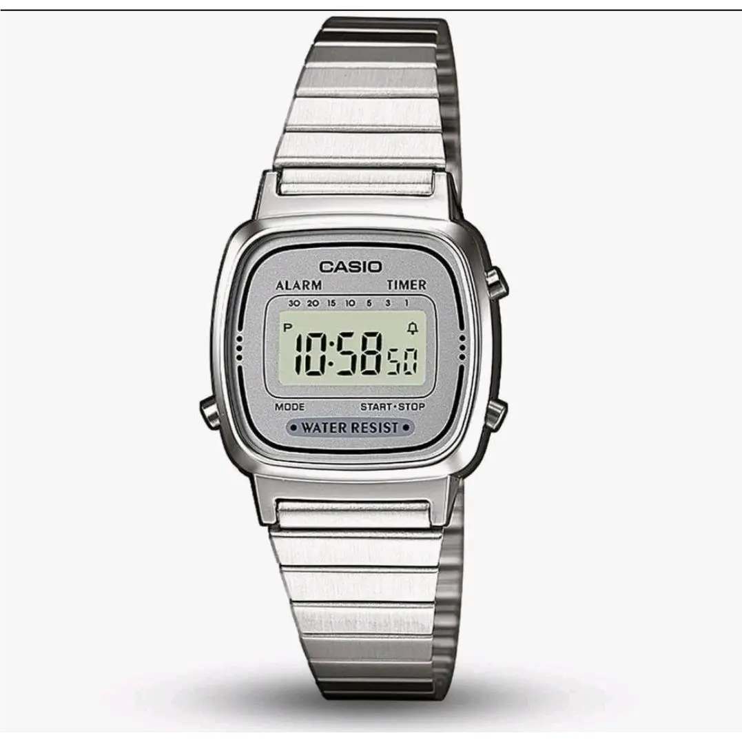 Collection Retro Digital Silver Bracelet Watch LA670WEA-7EF by Casio