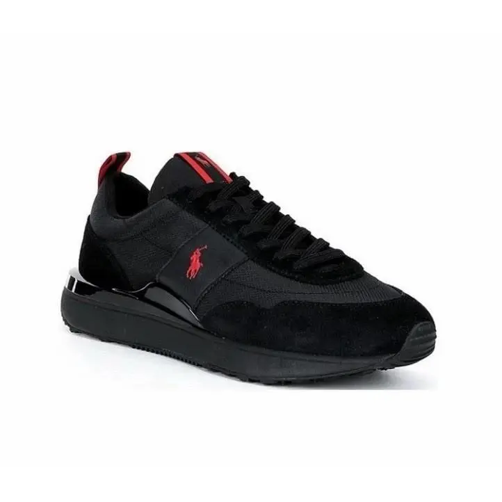 Polo Ralph Lauren Men`s Train 89 Lace-up Suede Oxford Sneakers US 8.5 Black